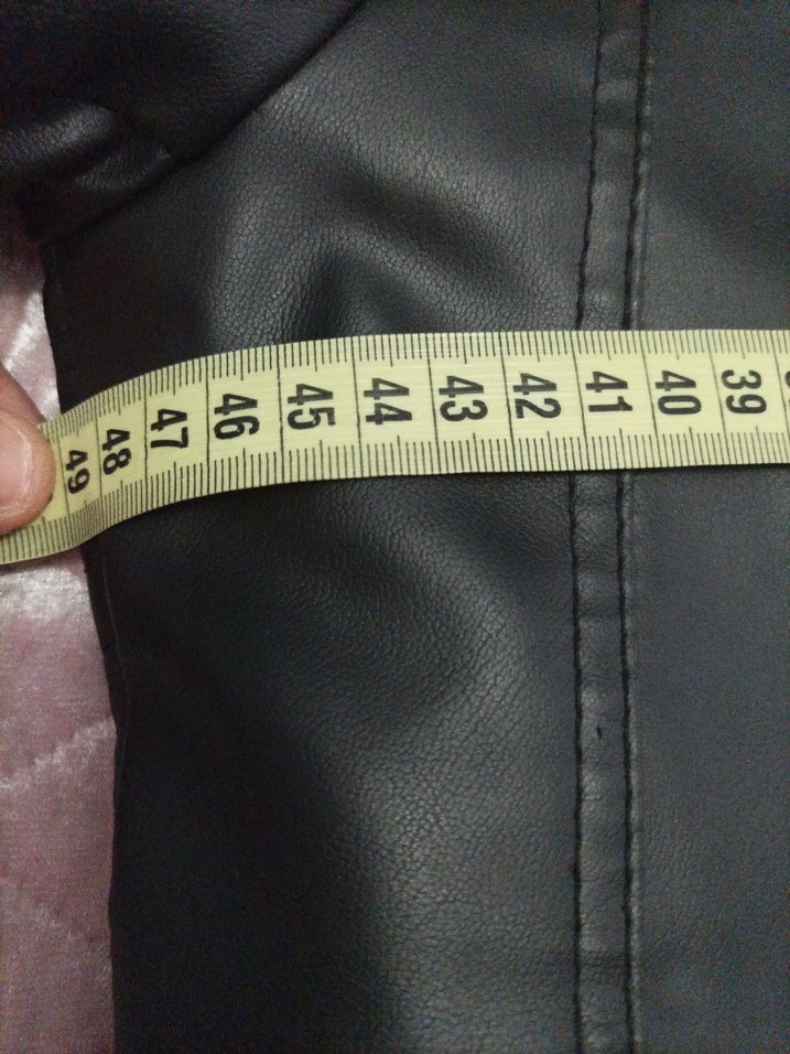 Siyah Parlak Deri Biker Ceket K - Görsel 5