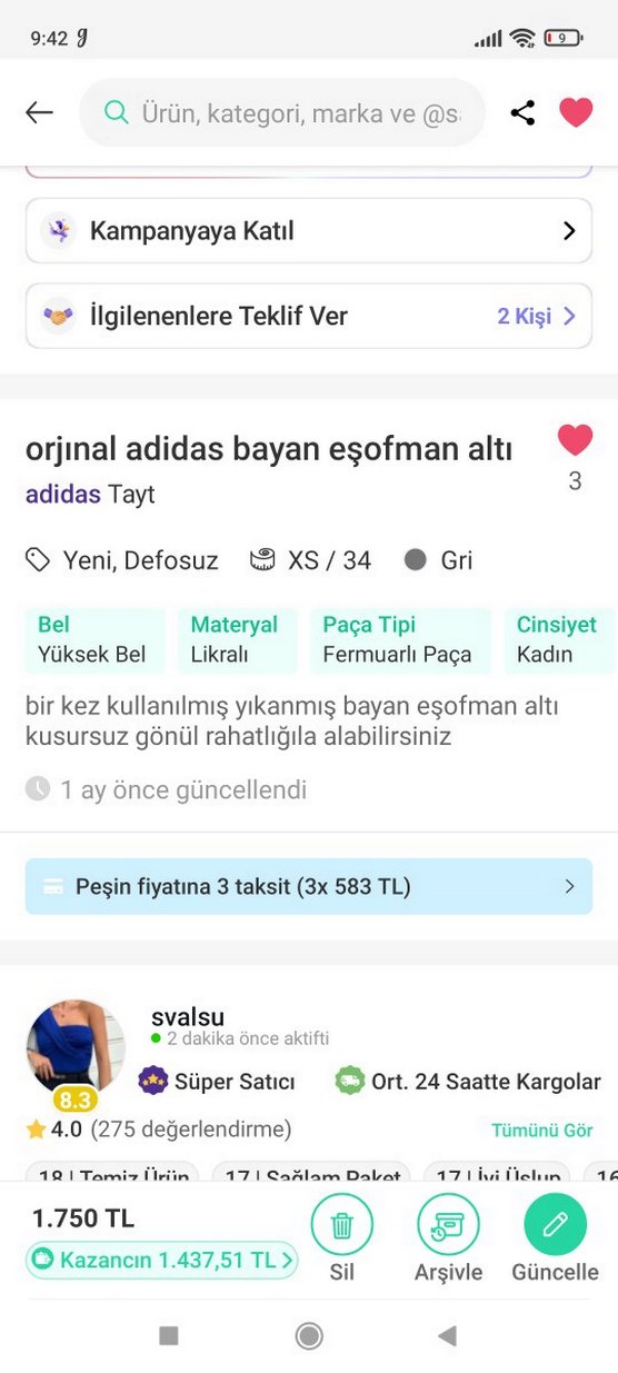 Gri Erkek Spor Sweatpant - Görsel 5