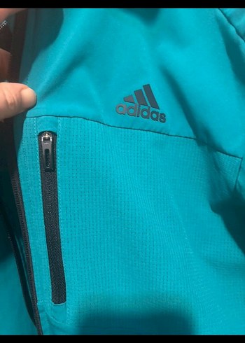 Adidas orjınal Erkek Turkuaz Fermuarlı Spor Rüzgarlık - Görsel 4
