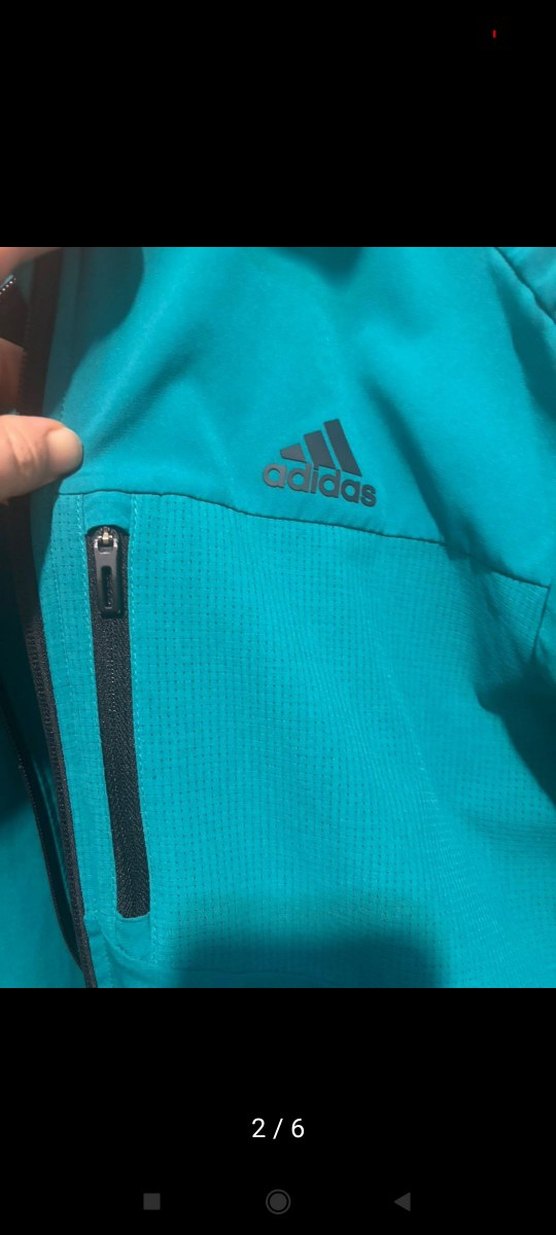 Adidas orjınal Erkek Turkuaz Fermuarlı Spor Rüzgarlık - Görsel 4
