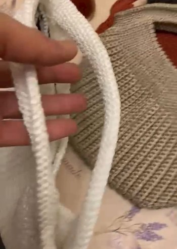 Desenli Dantel Detaylı Örgü Kadın Çanta - Görsel 3