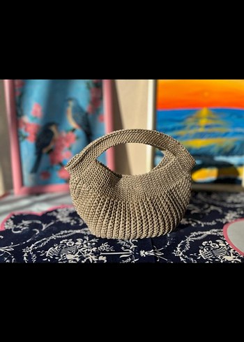 Desenli Dantel Detaylı Örgü Kadın Çanta - Görsel 13