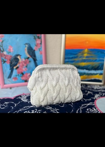 Desenli Dantel Detaylı Örgü Kadın Çanta - Görsel 16