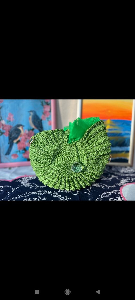 Desenli Dantel Detaylı Örgü Kadın Çanta - Görsel 4