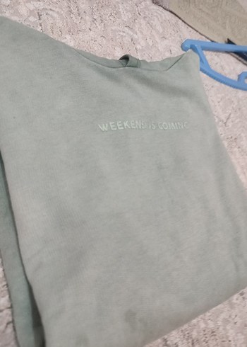 Kadın Yeşil Süet Sweatshirt - Görsel 8