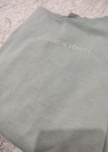 Kadın Yeşil Süet Sweatshirt - Görsel 7