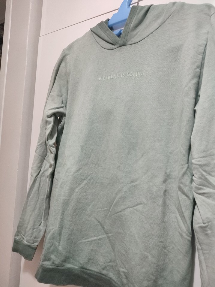 Kadın Yeşil Süet Sweatshirt - Görsel 2