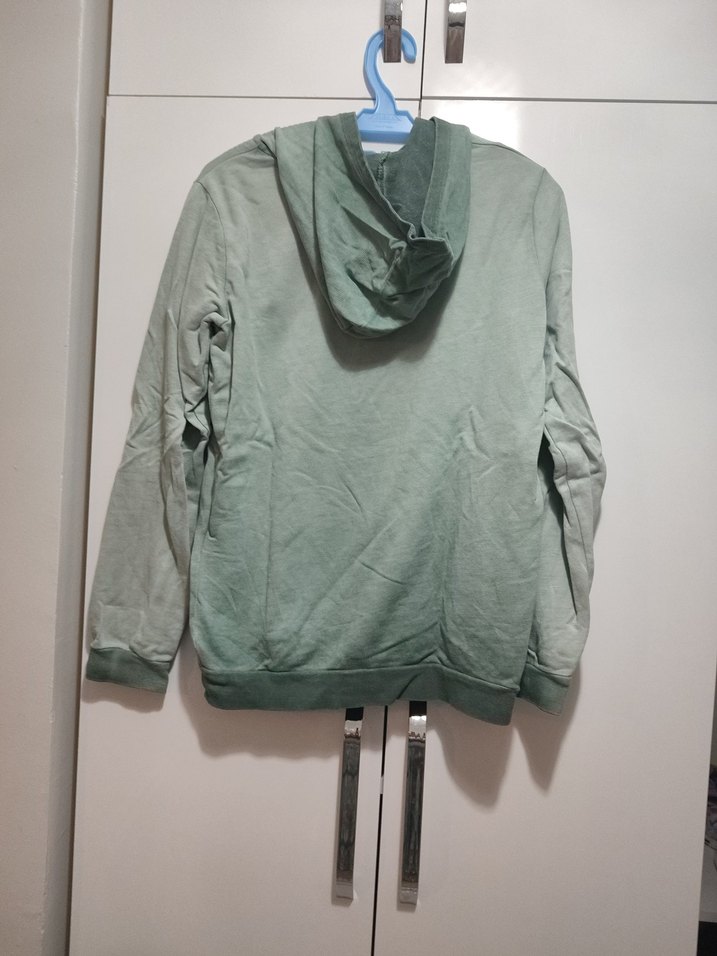 Kadın Yeşil Süet Sweatshirt - Görsel 5