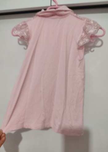 Kız Çocuk Pembe Düğmeli Kısa Kollu Gömlek - Görsel 5