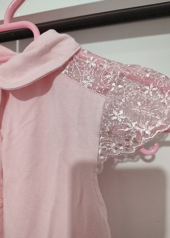 Kız Çocuk Pembe Düğmeli Kısa Kollu Gömlek - Görsel 2