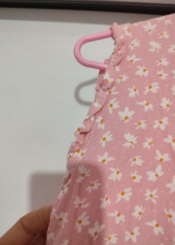 Dantel Detaylı Pembe Uzun Tulum - Görsel 4