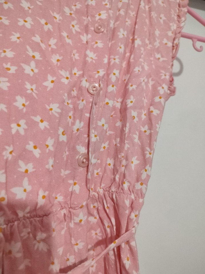 Dantel Detaylı Pembe Uzun Tulum - Görsel 3