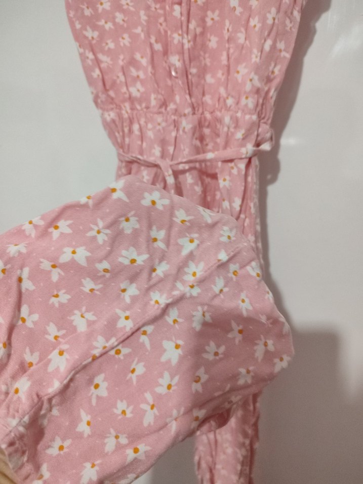 Dantel Detaylı Pembe Uzun Tulum - Görsel 2