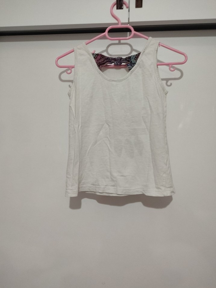 Kız Çocuk Beyaz Baskılı Askısız Tişört - Görsel 3