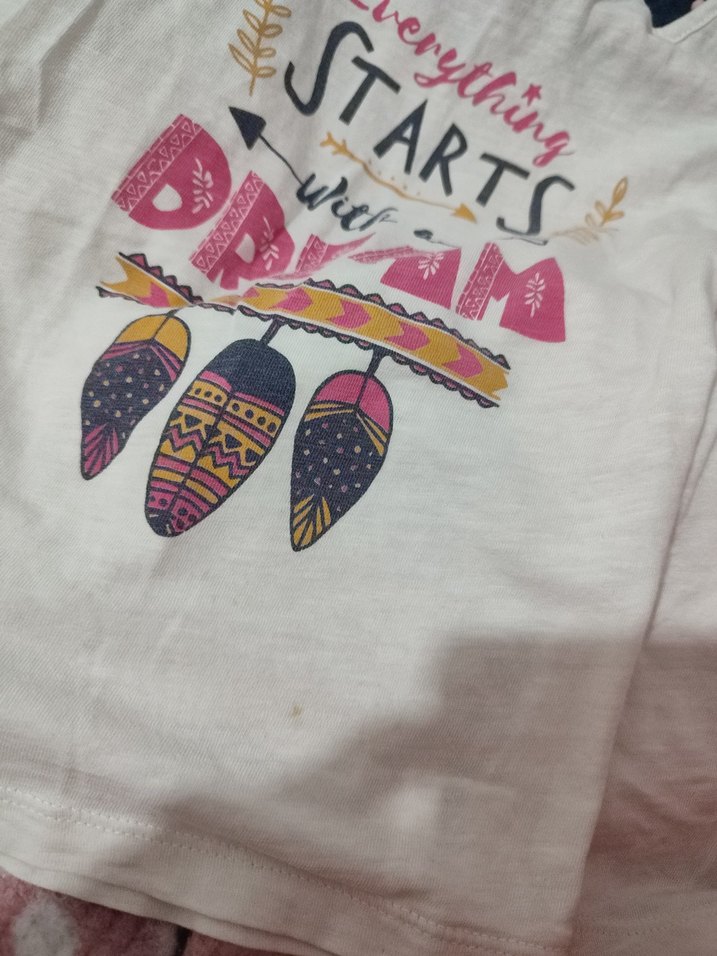 Kız Çocuk Beyaz Baskılı Askısız Tişört - Görsel 5