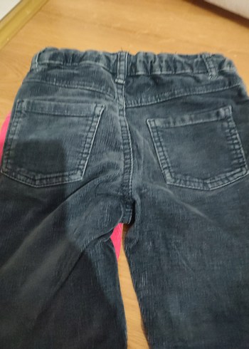 Kız Çocuk Pembe ve Koyu Mavi Bol Kesim Kot Pantolon - Görsel 5