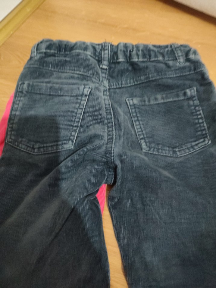 Kız Çocuk Pembe ve Koyu Mavi Bol Kesim Kot Pantolon - Görsel 5