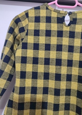 Sarı Uzun Kollu Kız Çocuk Elbise - Görsel 5