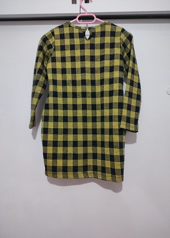 Sarı Uzun Kollu Kız Çocuk Elbise - Görsel 4