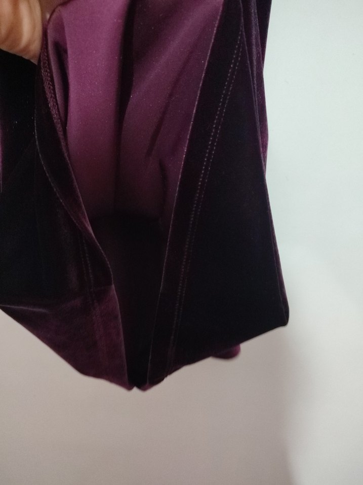 Mor Midi Drapeli Straplez Kadın Elbise - Görsel 4