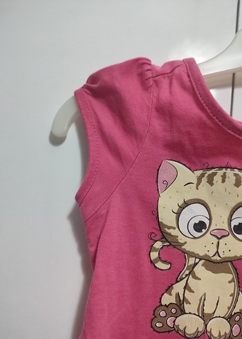 Diğer Kız Çocuk Pembe Baskılı Elbise