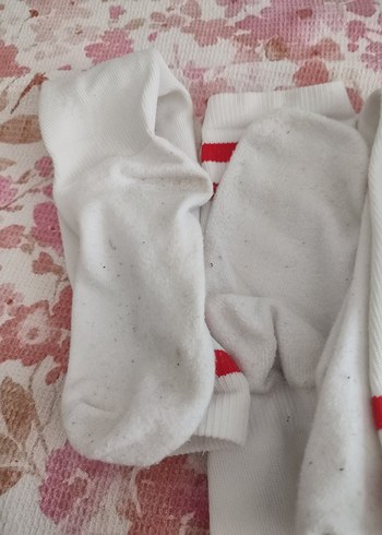 Çocuk Beyaz Çizgili Çorap - Görsel 6