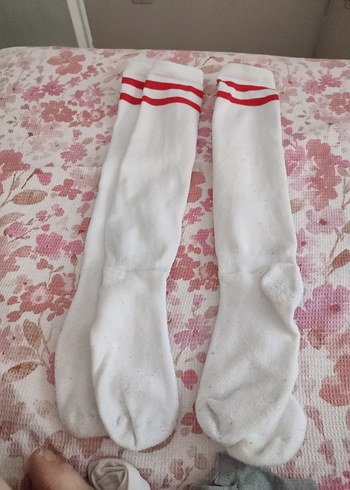 Çocuk Beyaz Çizgili Çorap - Görsel 5