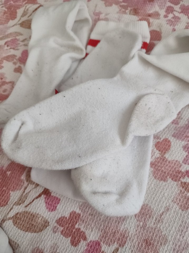 Çocuk Beyaz Çizgili Çorap - Görsel 2