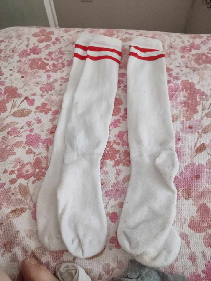 Çocuk Beyaz Çizgili Çorap - Görsel 5