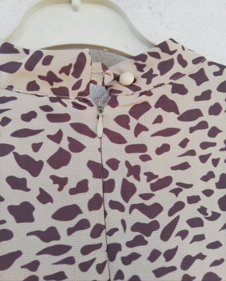 Leopar Desenli Bej Uzun Kollu Tunik - Görsel 2