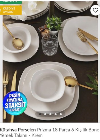 Karaca Karaca 18 parça 6 kişilik yemek takımı