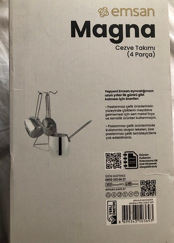Beden Emsan Magna 4 Parça Gri Cezve Takımı
