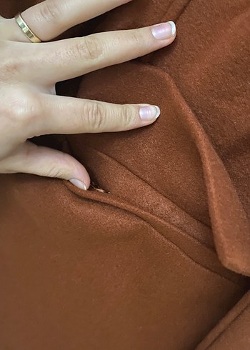 Nuuwears Düğmeli Kiremit Süet Kadın Blazer Ceket - Görsel 3