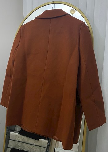 Nuuwears Düğmeli Kiremit Süet Kadın Blazer Ceket - Görsel 6