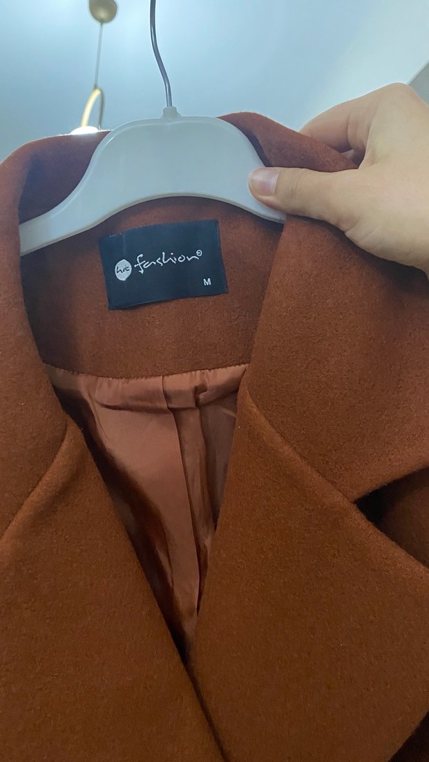 Nuuwears Düğmeli Kiremit Süet Kadın Blazer Ceket - Görsel 4