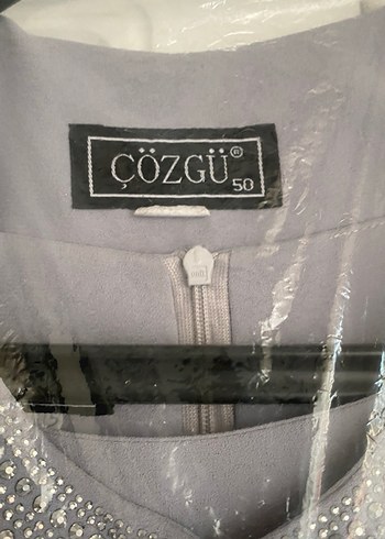 Boncuk Detaylı Uzun Gri Kadın Elbise - Görsel 5