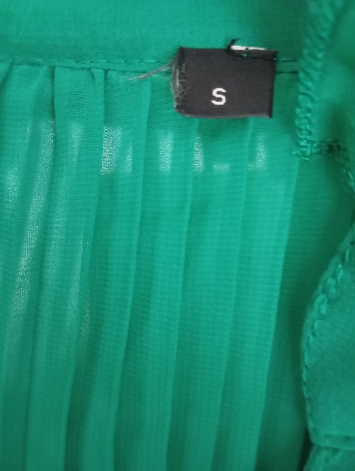 Yeşil Pliseli Bohem Kadın Bluz - Görsel 3