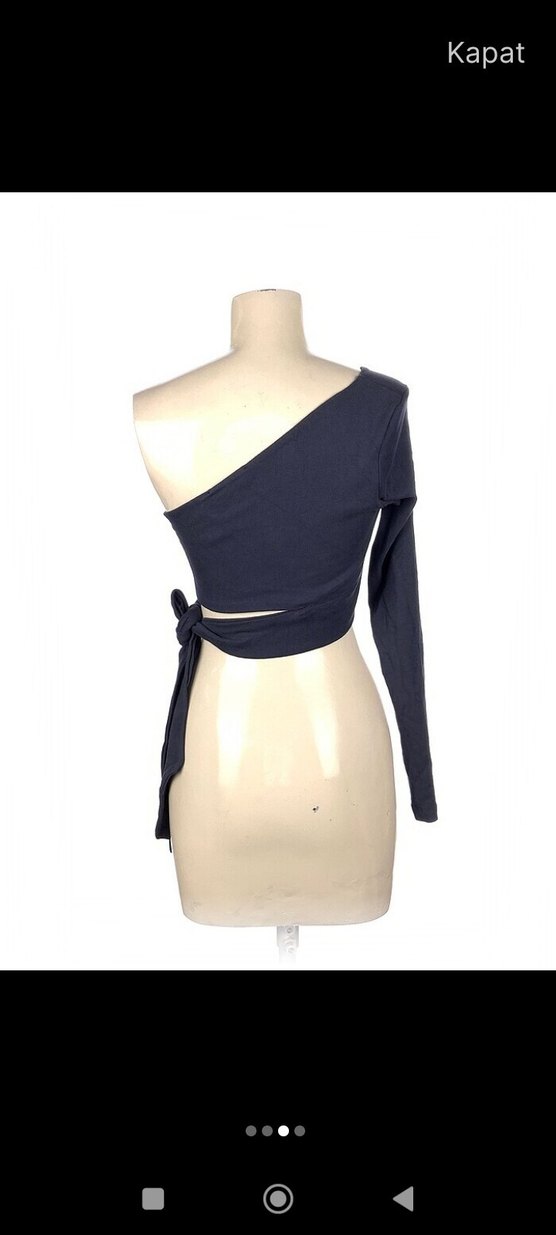 Tek Kollu  Bantlı Kadın Bluz - Görsel 3