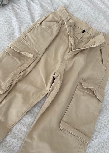 Bej Kadın Rahat Kesim Kot Pantolon - Görsel 3