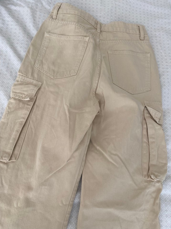 Bej Kadın Rahat Kesim Kot Pantolon - Görsel 4