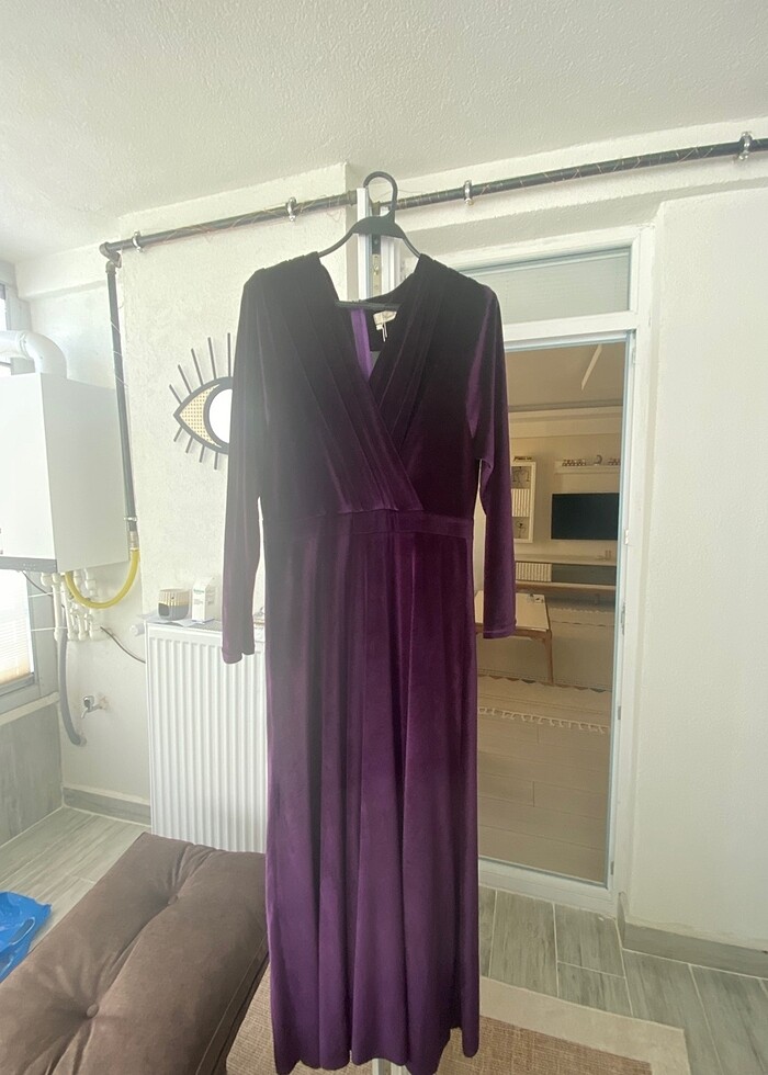 Kadife abiye elbise - Görsel 3