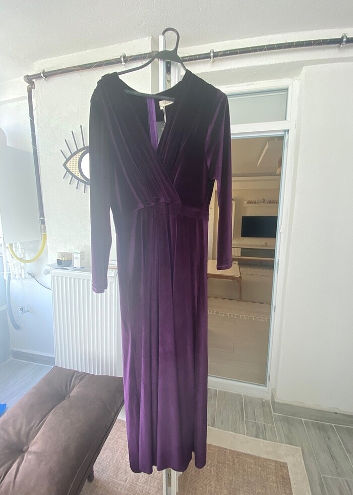 Kadife abiye elbise - Görsel 4