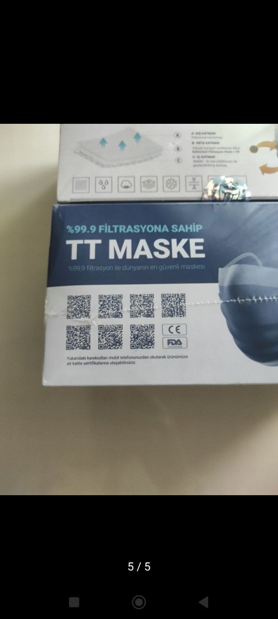TT Maske 99.9% Filtreli  Maskesi iki kutu fiyatidir. - Görsel 4