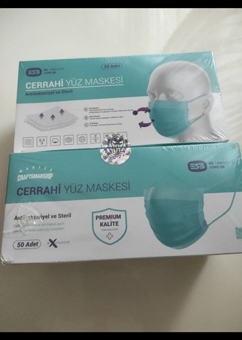 50 Adet Antibakteriyel Cerrahi Yüz Maskesi - Görsel 2
