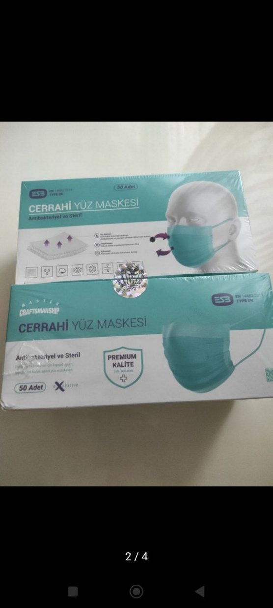 50 Adet Antibakteriyel Cerrahi Yüz Maskesi - Görsel 2