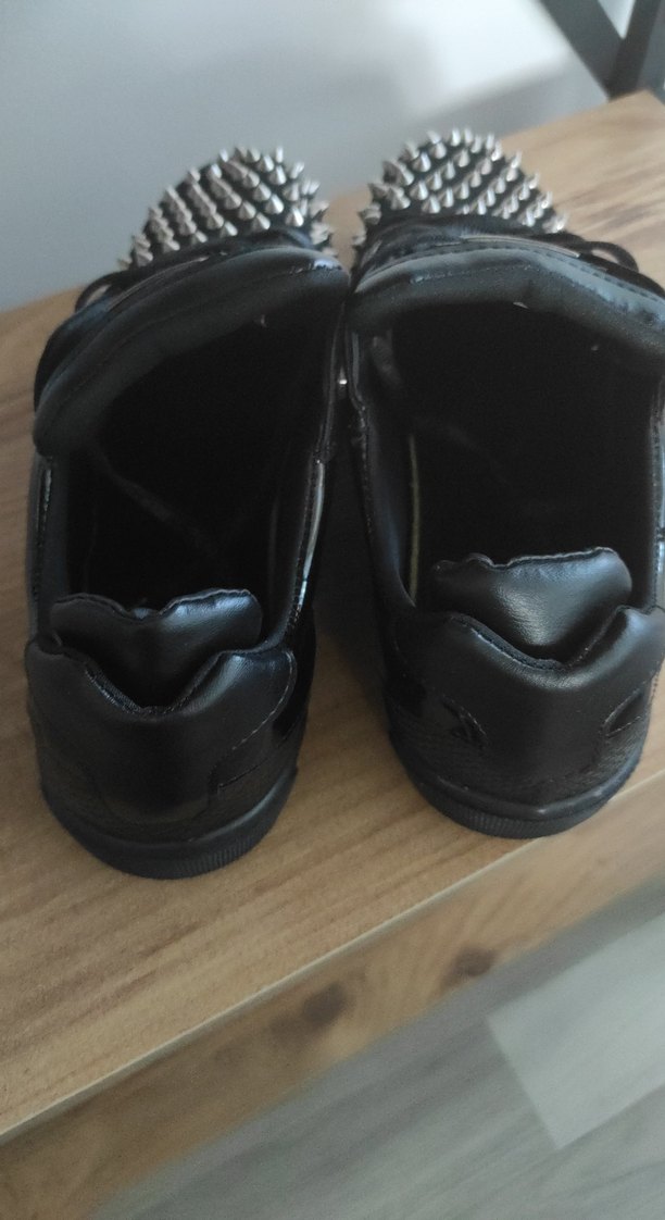 Erkek Siyah Çivili Rock Punk Bot - Görsel 3