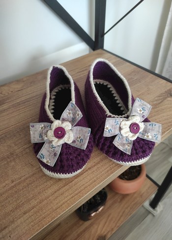 Mor Örgü cocuk Ev Terliği - Görsel 3