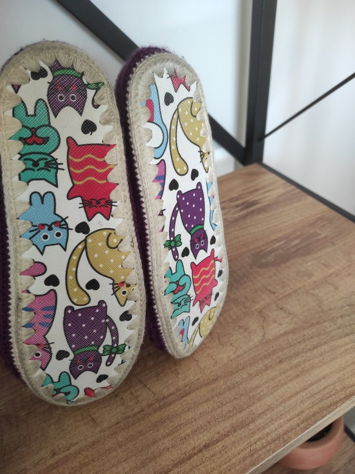 Mor Örgü cocuk Ev Terliği - Görsel 5