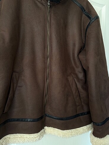 Peluş astarlı oversize ceket