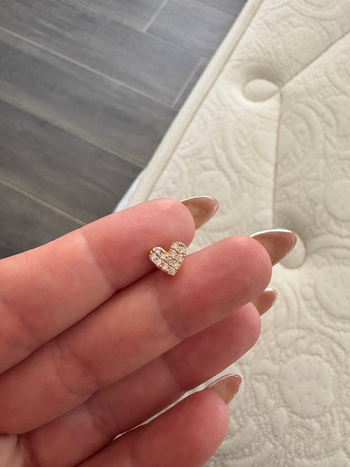 Kalp formlu taşlı piercing - Görsel 2